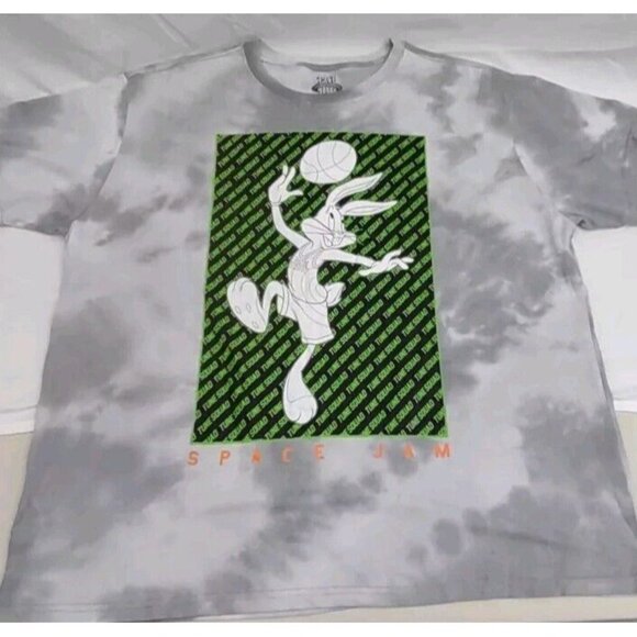 Space Jam A New Legacy Mens Gray Tie Dye Bugs Bunny Short Sleeve T-Shirt 3XL - Picture 1 of 8